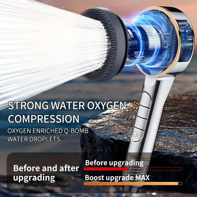 1Pc Filtered Supercharged Shower Head Four-Speed Adjustment with Water Seal Multi-Functional Home Shower Bathroom Accessories